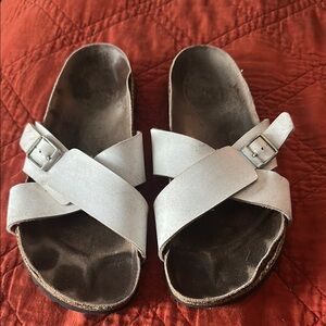 Birkenstock White Cross-Strap Sandals